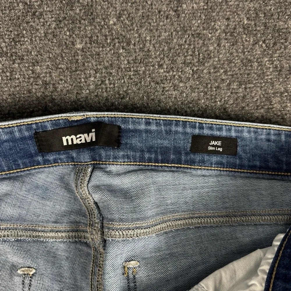 Mavi Jake Slim Leg Light Wash Jeans Mens Size 32